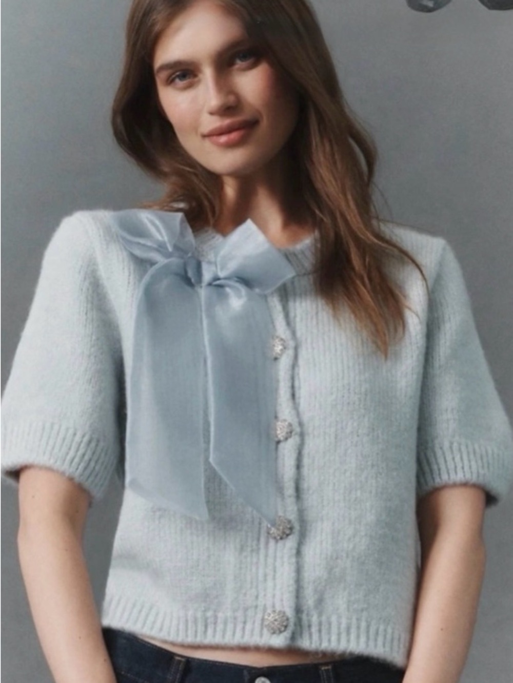 Maeve Anthropologie Bow Cardigan size XXS